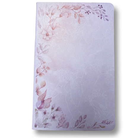 Pink Floral Notebook Front